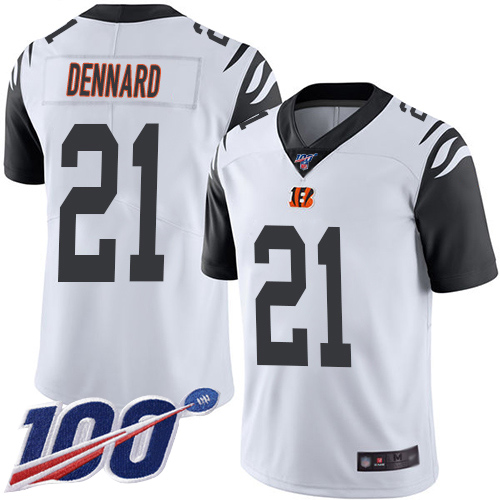 Cincinnati Bengals Limited White Men Darqueze Dennard Jersey NFL Footballl 21 100th Season Rush Vapor Untouchable